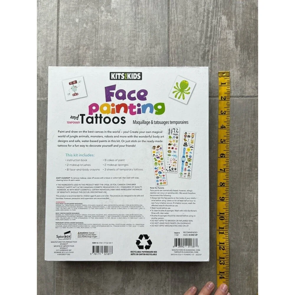Children's Activity Kits for Face Painting & Tattoos Body Crayons Birthday Party